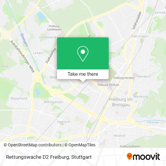 Карта Rettungswache D2 Freiburg