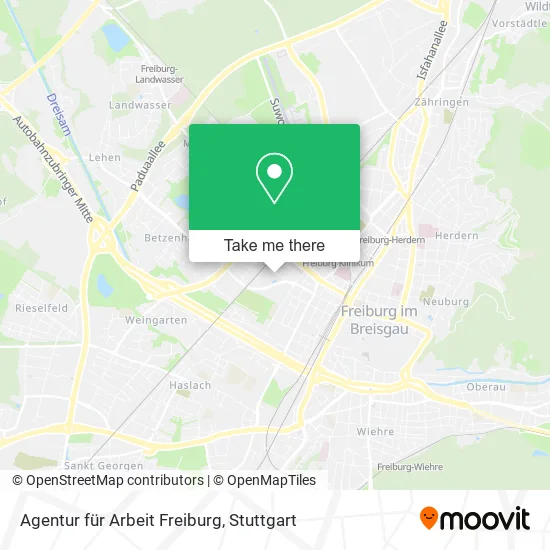 Карта Agentur für Arbeit Freiburg