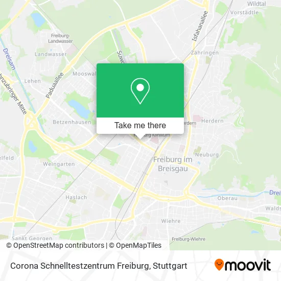 Карта Corona Schnelltestzentrum Freiburg