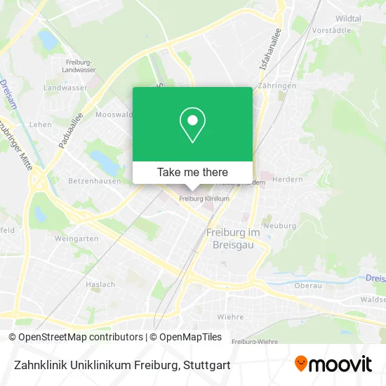 Карта Zahnklinik Uniklinikum Freiburg