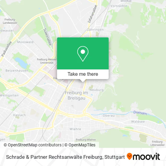 Карта Schrade & Partner Rechtsanwälte Freiburg