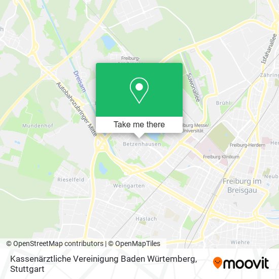 Карта Kassenärztliche Vereinigung Baden Würtemberg