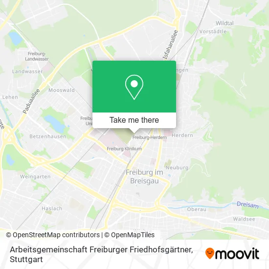 Карта Arbeitsgemeinschaft Freiburger Friedhofsgärtner