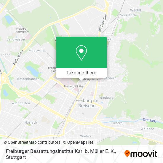 Freiburger Bestattungsinstitut Karl b. Müller E. K. map