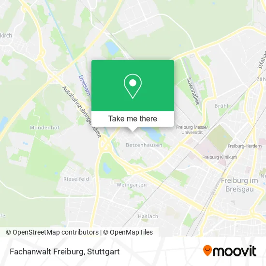 Карта Fachanwalt Freiburg