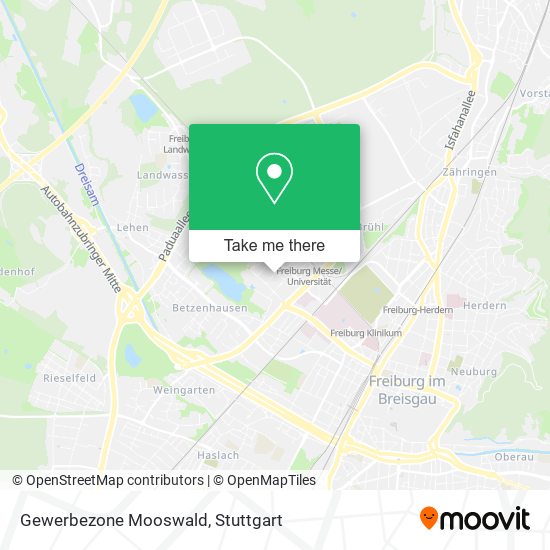 Gewerbezone Mooswald map