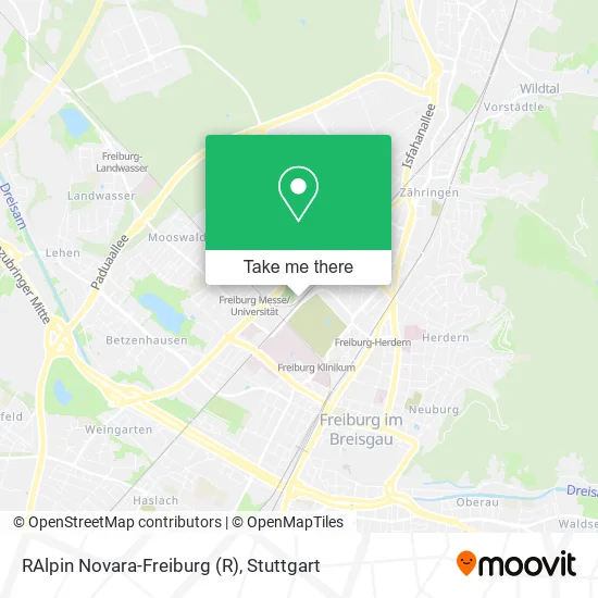 Карта RAlpin Novara-Freiburg
