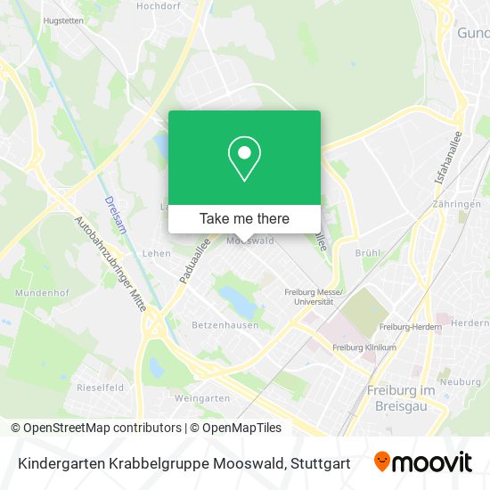 Kindergarten Krabbelgruppe Mooswald map