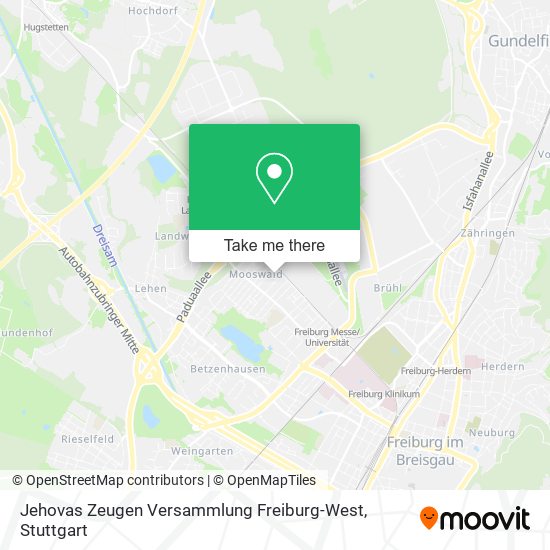 Jehovas Zeugen Versammlung Freiburg-West map