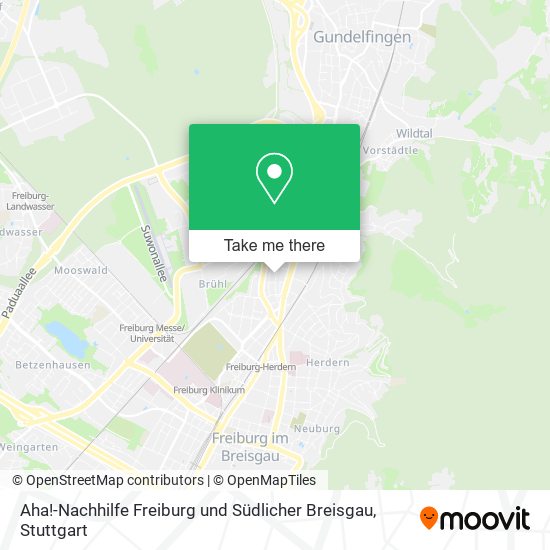 Aha!-Nachhilfe Freiburg und Südlicher Breisgau map