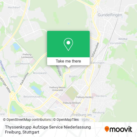 Thyssenkrupp Aufzüge Service Niederlassung Freiburg map
