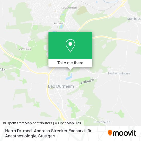 Herrn Dr. med. Andreas Strecker Facharzt für Anästhesiologie map