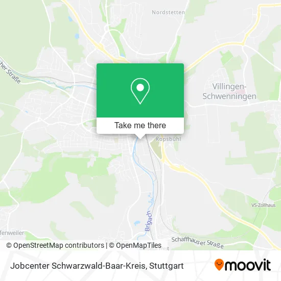 Карта Jobcenter Schwarzwald-Baar-Kreis