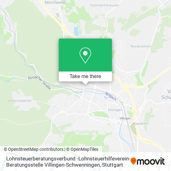 Карта Lohnsteuerberatungsverbund -Lohnsteuerhilfeverein- Beratungsstelle Villingen-Schwenningen