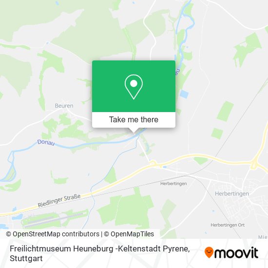 Карта Freilichtmuseum Heuneburg -Keltenstadt Pyrene