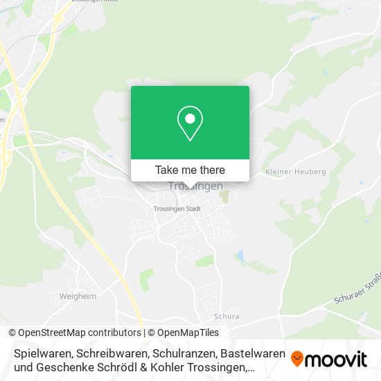 Spielwaren, Schreibwaren, Schulranzen, Bastelwaren und Geschenke Schrödl & Kohler Trossingen map