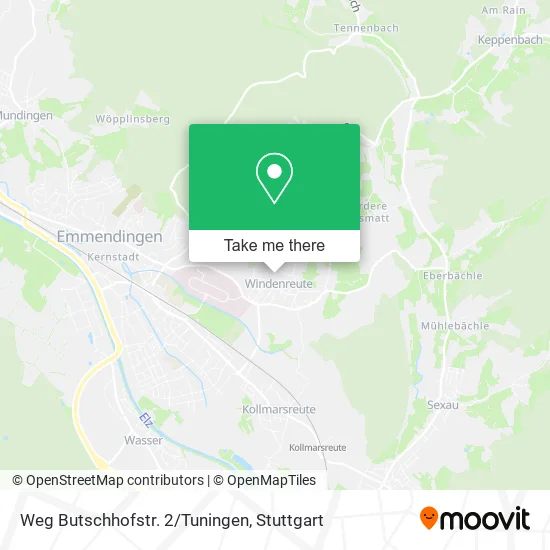 Карта Weg Butschhofstr. 2/Tuningen
