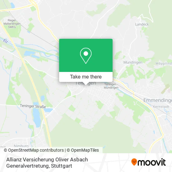 Карта Allianz Versicherung Oliver Asbach Generalvertretung