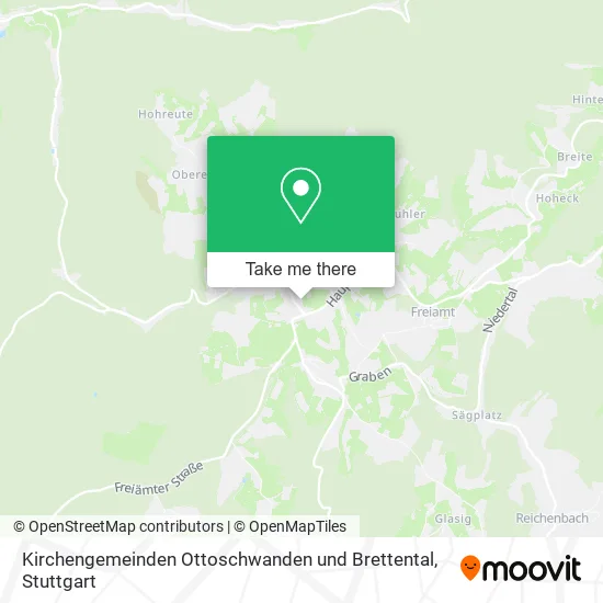 Карта Kirchengemeinden Ottoschwanden und Brettental