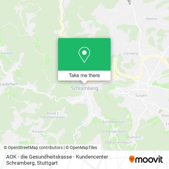Карта AOK - die Gesundheitskasse - Kundencenter Schramberg