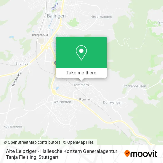 Карта Alte Leipziger - Hallesche Konzern Generalagentur Tanja Fleitling