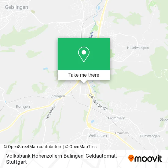 Карта Volksbank Hohenzollern-Balingen, Geldautomat