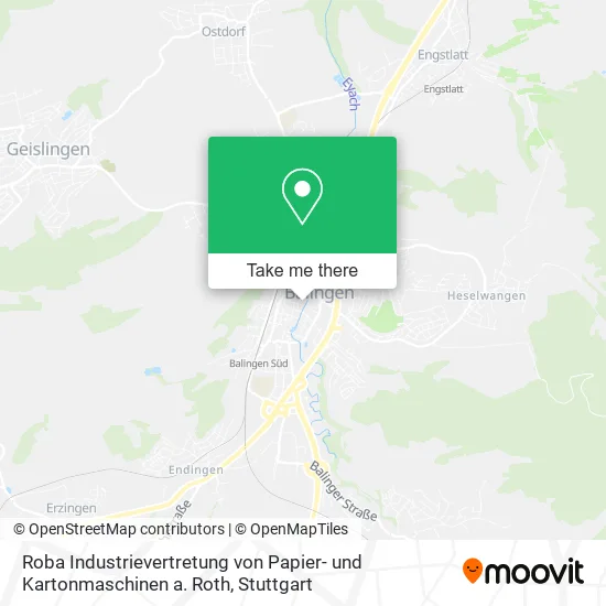 Карта Roba Industrievertretung von Papier- und Kartonmaschinen a. Roth