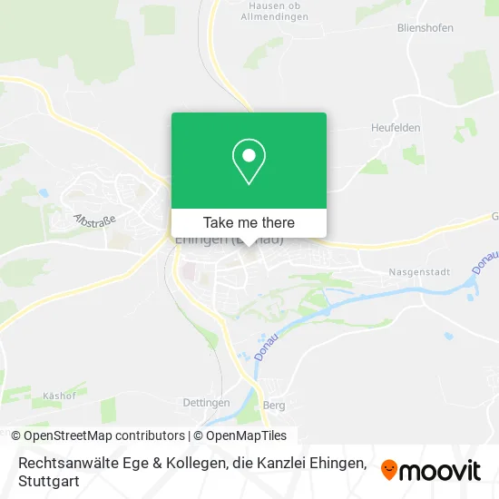 Карта Rechtsanwälte Ege & Kollegen, die Kanzlei Ehingen