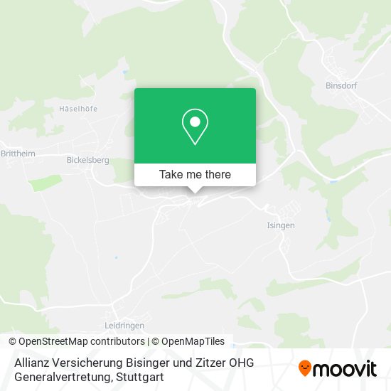 Карта Allianz Versicherung Bisinger und Zitzer OHG Generalvertretung