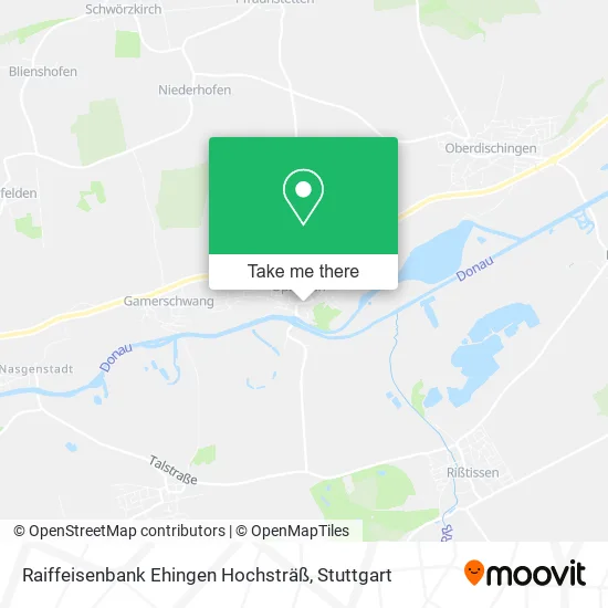 Карта Raiffeisenbank Ehingen Hochsträß