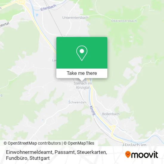 Карта Einwohnermeldeamt, Passamt, Steuerkarten, Fundbüro