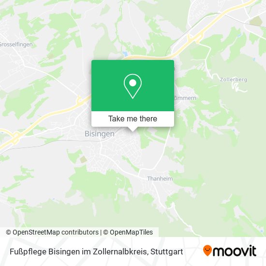 Карта Fußpflege Bisingen im Zollernalbkreis