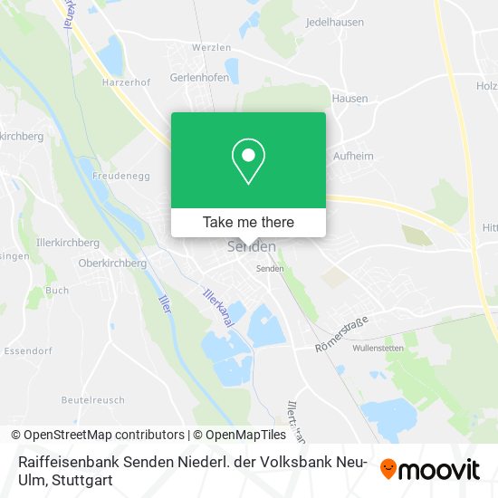 Raiffeisenbank Senden Niederl. der Volksbank Neu-Ulm map