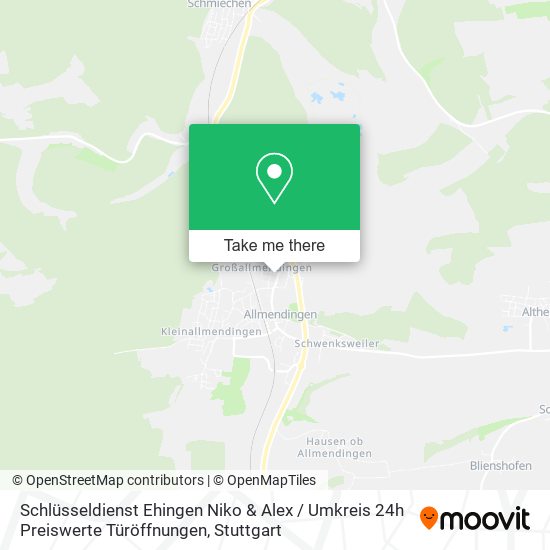 Schlüsseldienst Ehingen Niko & Alex / Umkreis 24h Preiswerte Türöffnungen map