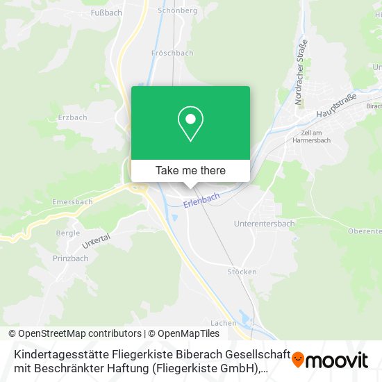 Карта Kindertagesstätte Fliegerkiste Biberach Gesellschaft mit Beschränkter Haftung (Fliegerkiste GmbH)