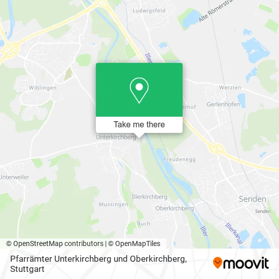 Карта Pfarrämter Unterkirchberg und Oberkirchberg