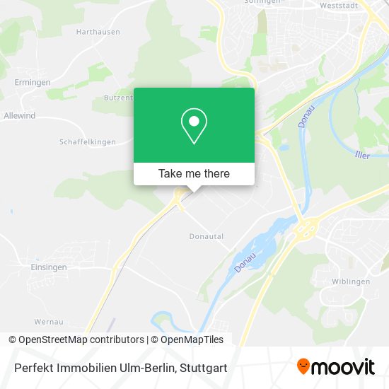 Карта Perfekt Immobilien Ulm-Berlin