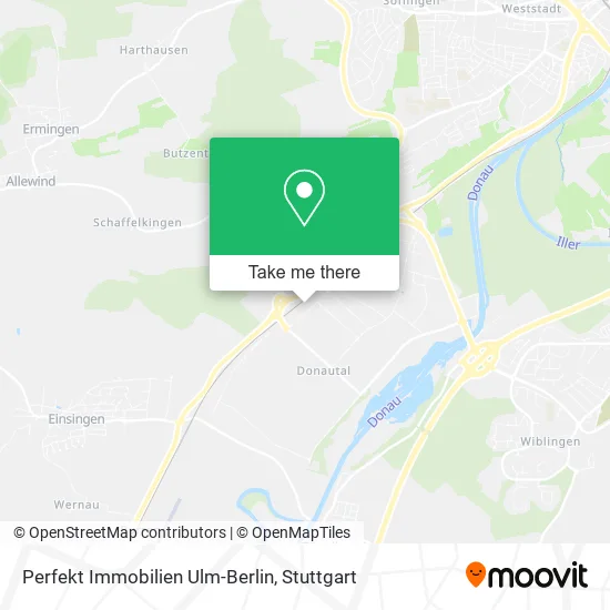 Карта Perfekt Immobilien Ulm-Berlin