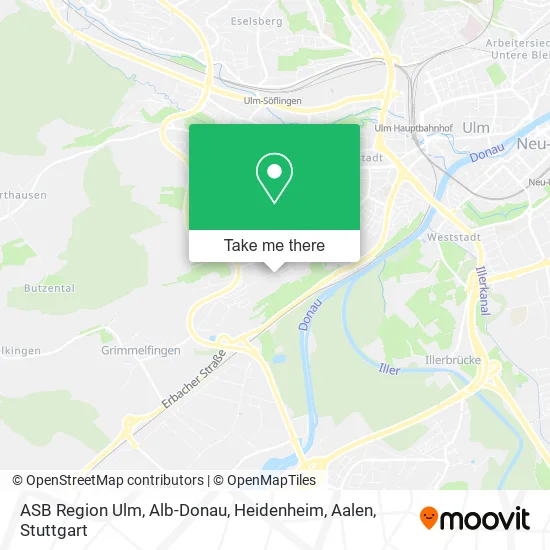Карта ASB Region Ulm, Alb-Donau, Heidenheim, Aalen
