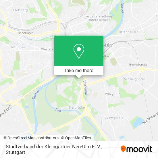 Карта Stadtverband der Kleingärtner Neu-Ulm E. V.