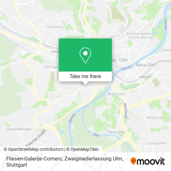 Карта Fliesen-Galerije-Comerc, Zweigniederlassung Ulm