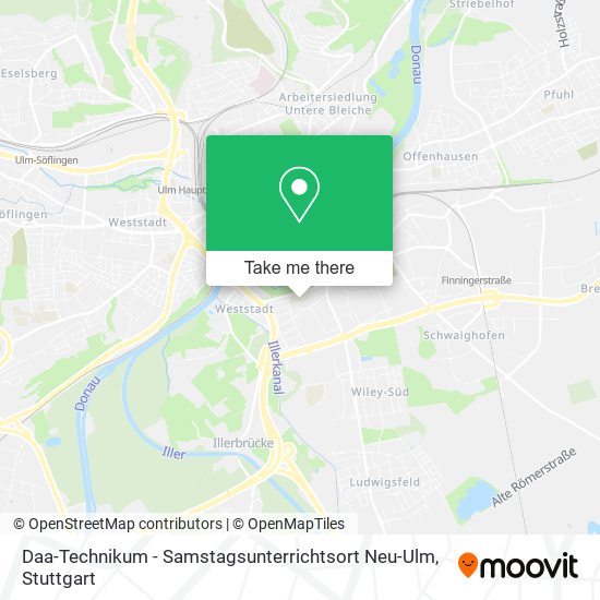 Карта Daa-Technikum - Samstagsunterrichtsort Neu-Ulm