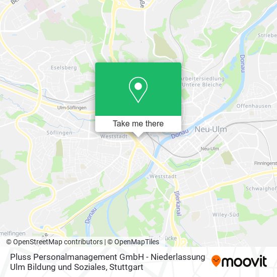 Карта Pluss Personalmanagement GmbH - Niederlassung Ulm Bildung und Soziales