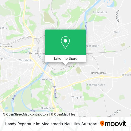 Карта Handy-Reparatur im Mediamarkt Neu-Ulm