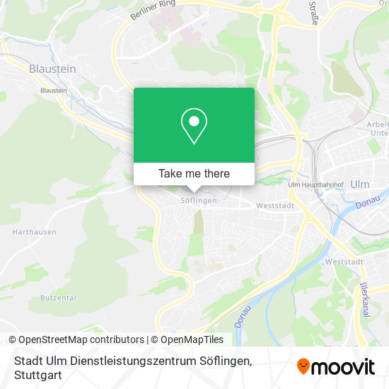 Карта Stadt Ulm Dienstleistungszentrum Söflingen