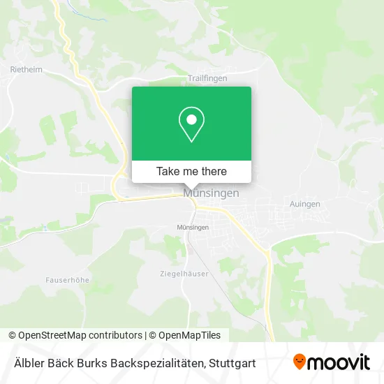 Карта Älbler Bäck Burks Backspezialitäten
