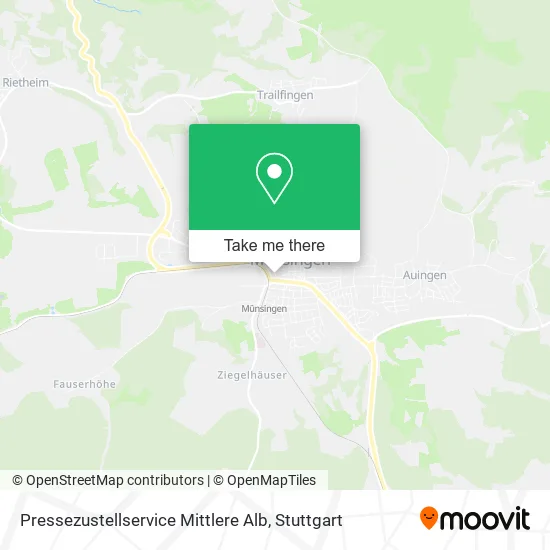 Карта Pressezustellservice Mittlere Alb