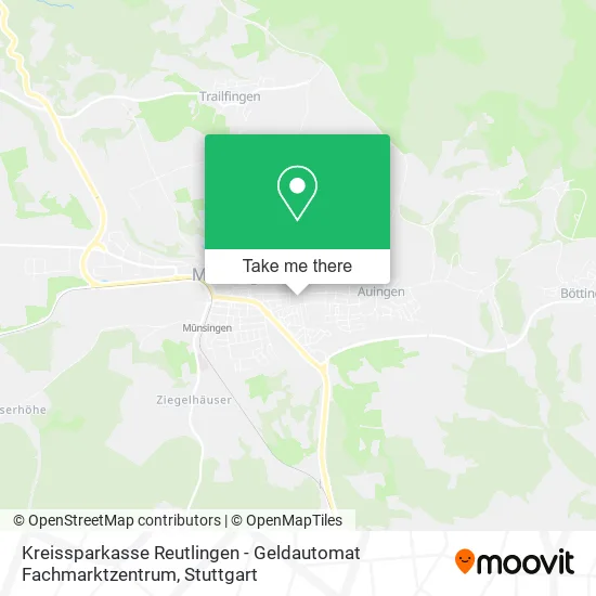 Карта Kreissparkasse Reutlingen - Geldautomat Fachmarktzentrum