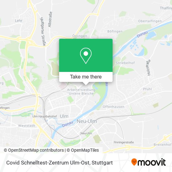 Covid Schnelltest-Zentrum Ulm-Ost map