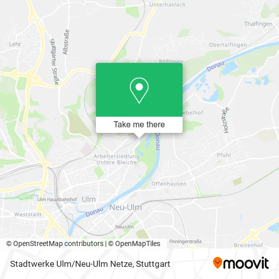 Карта Stadtwerke Ulm/Neu-Ulm Netze